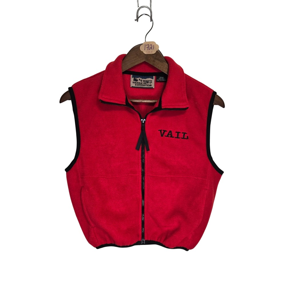 Sierra Expedition Kids Red Fleece Vail Vest Vintage 80s Full Zip Size S 6/8